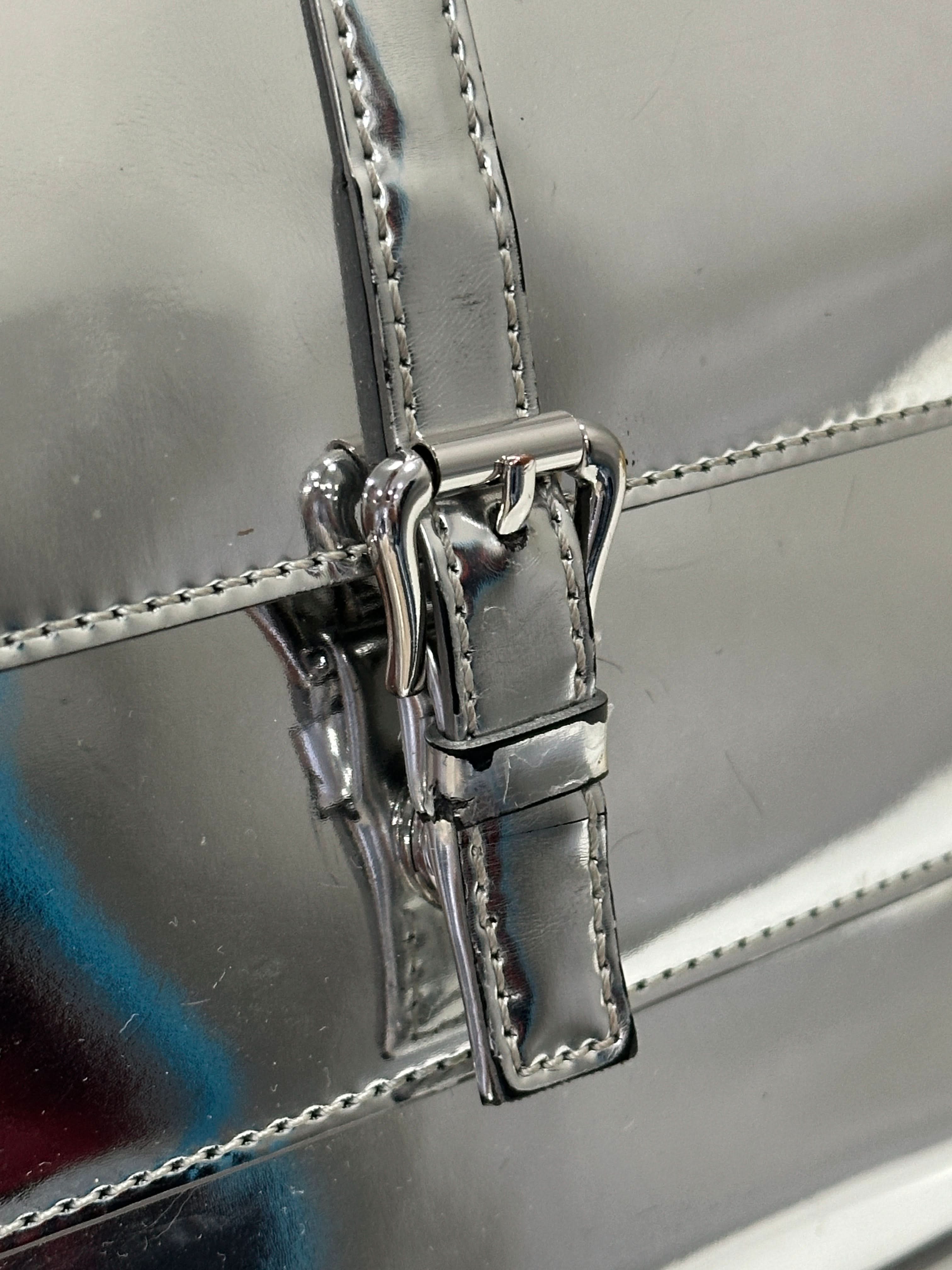 BY FAR Metallic Miranda Shoulder Bag In Silver