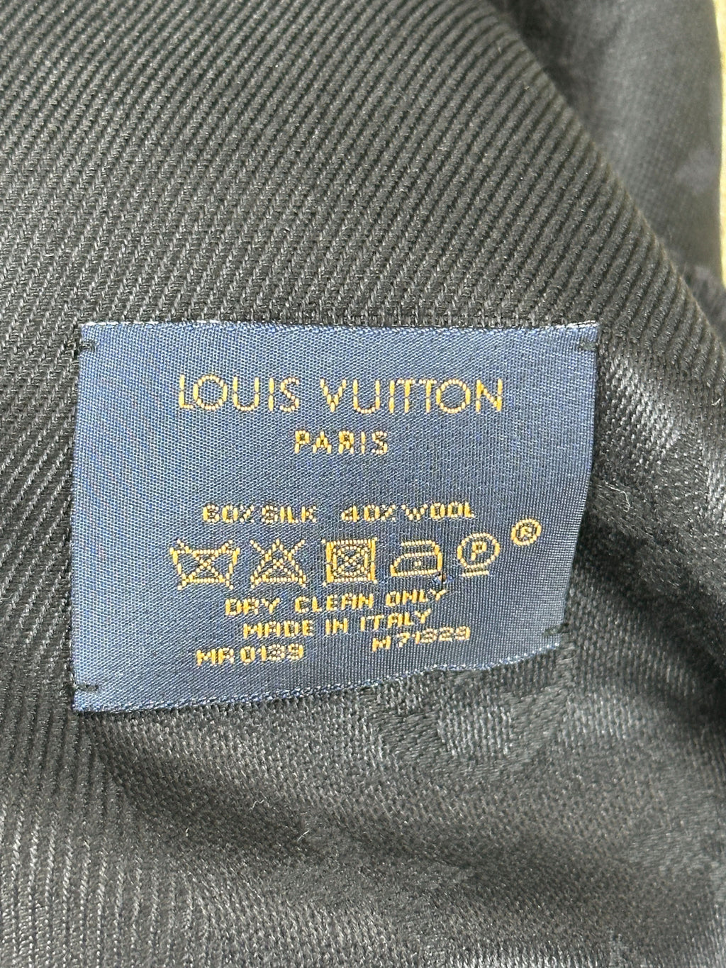Louis Vuitton Black M71329 Icon Monogram Classic Shawl Scarf