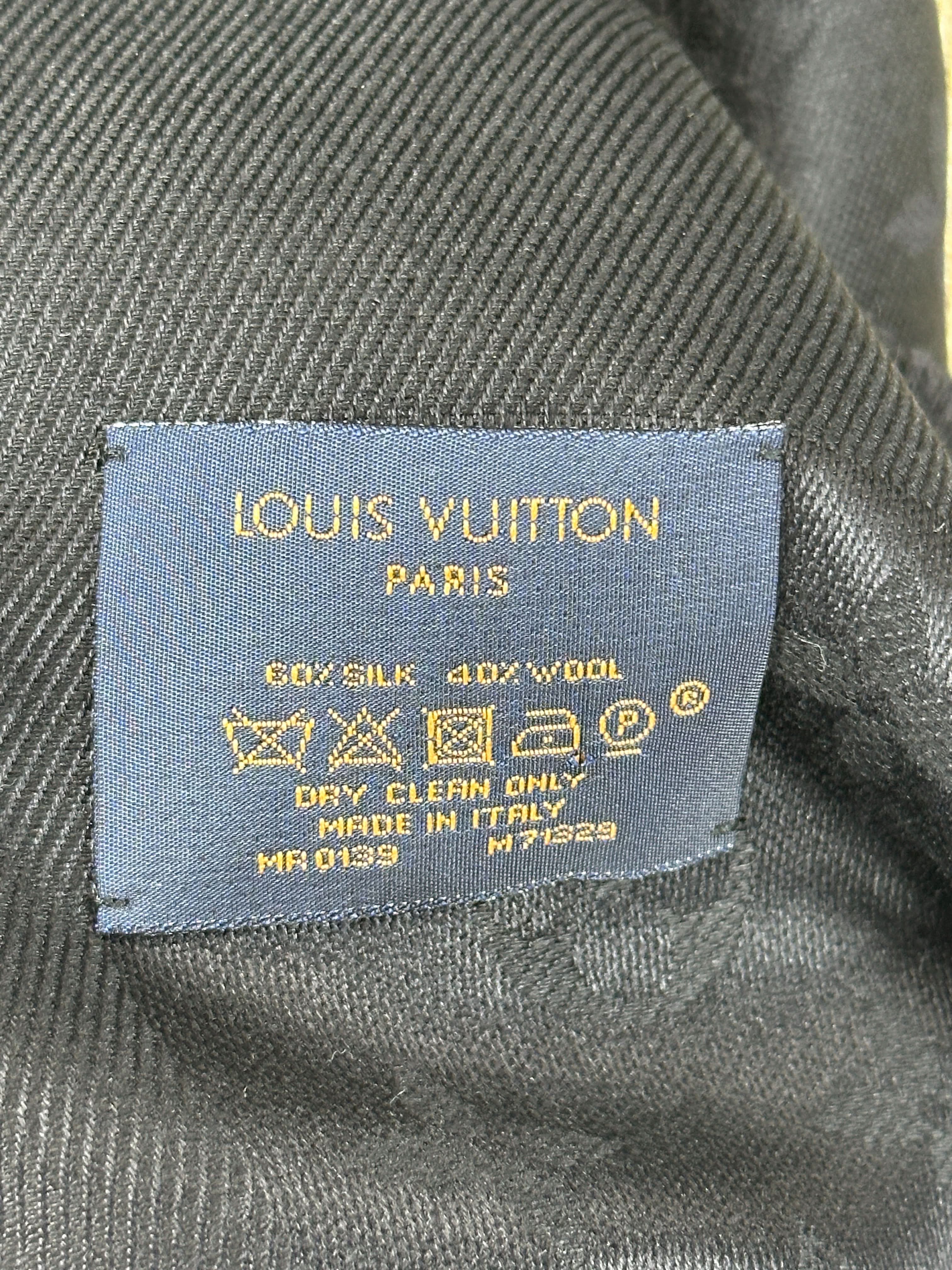 Louis Vuitton Black M71329 Icon Monogram Classic Shawl Scarf