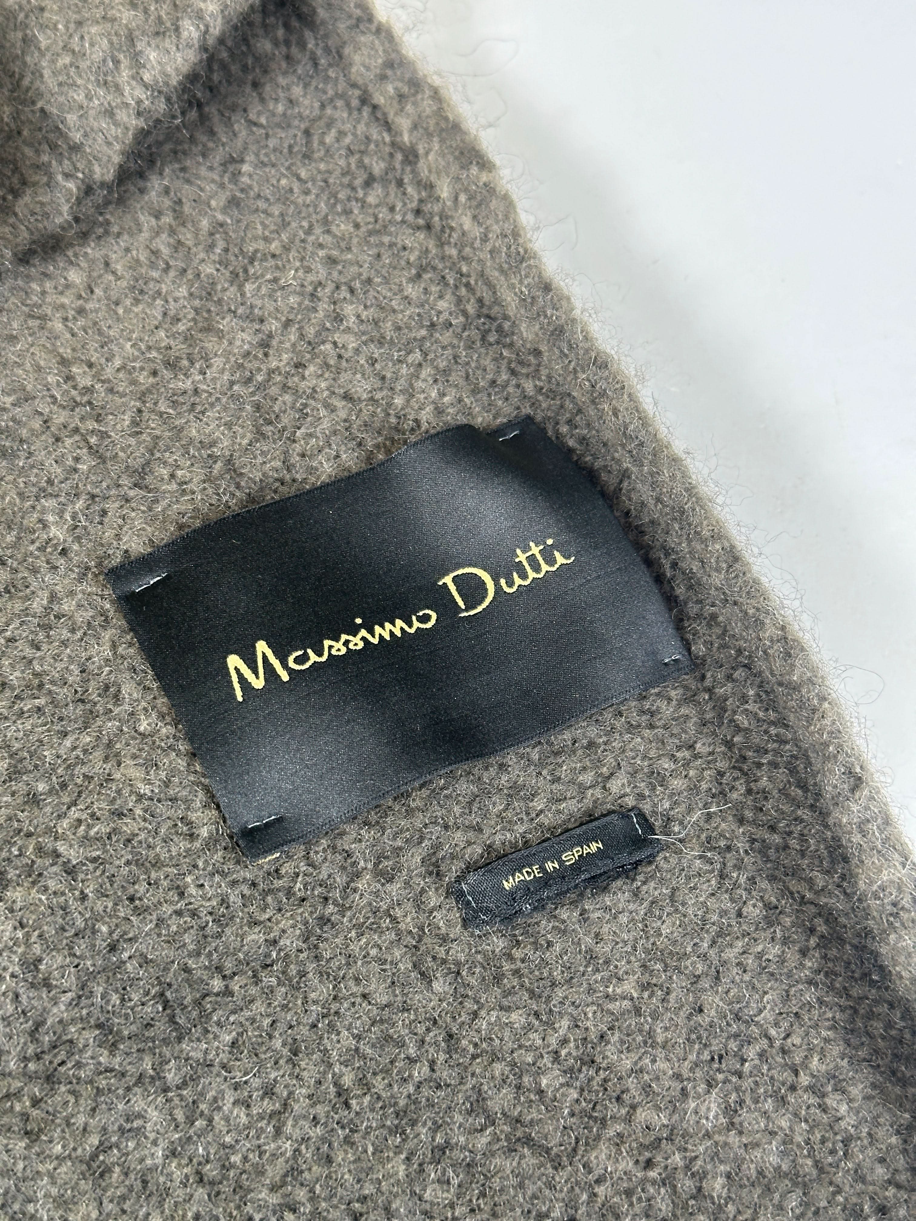 Massimo Dutti Brown 100% Cashmere Scarf With Fringing