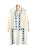 Toast Cream Silk Embroidered Tunic Dress UK 12