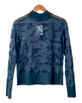cos Blue Abstract Art Detail Sheer Roll-Neck JumperUK XS
