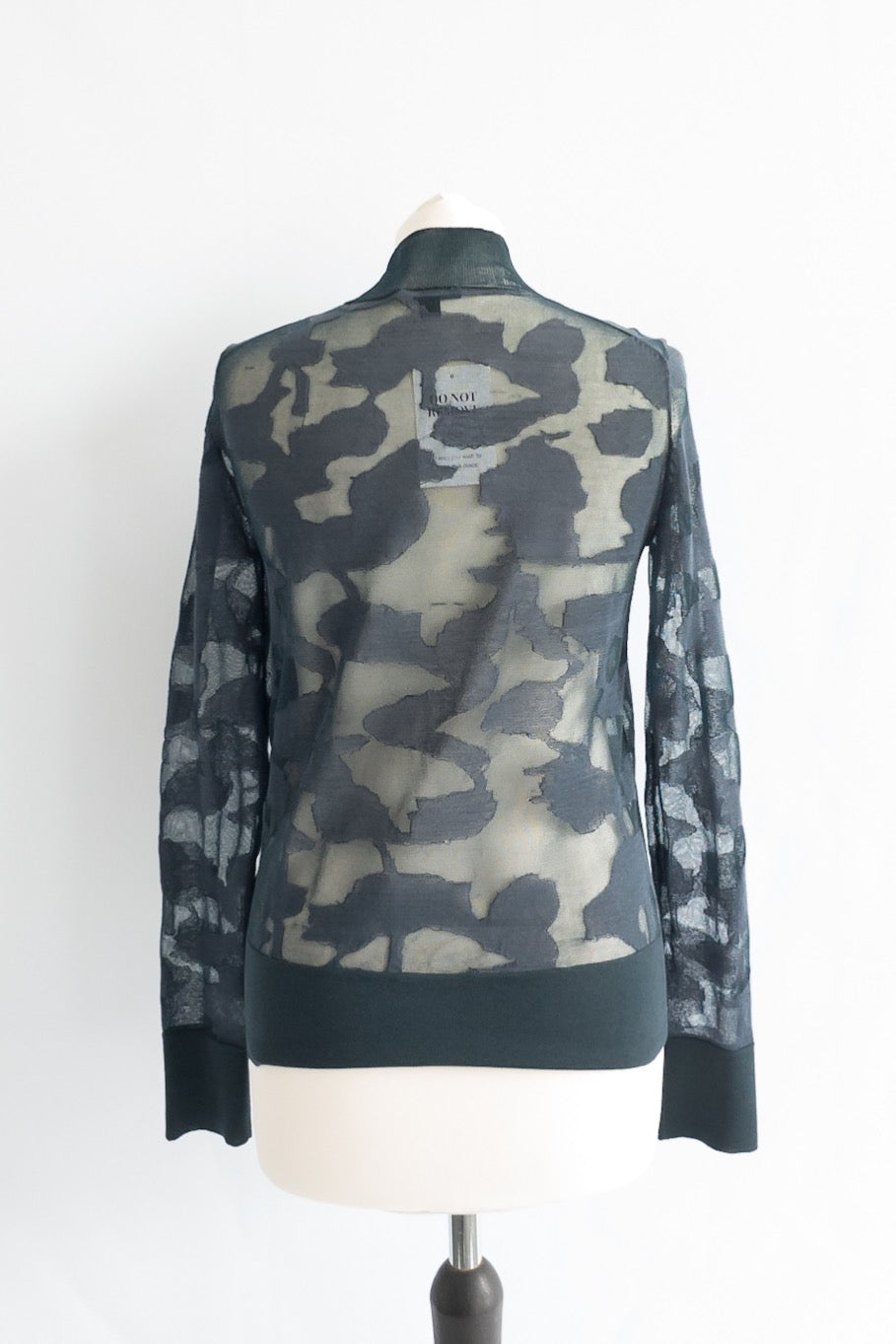 cos Blue Abstract Art Detail Sheer Roll-Neck JumperUK XS
