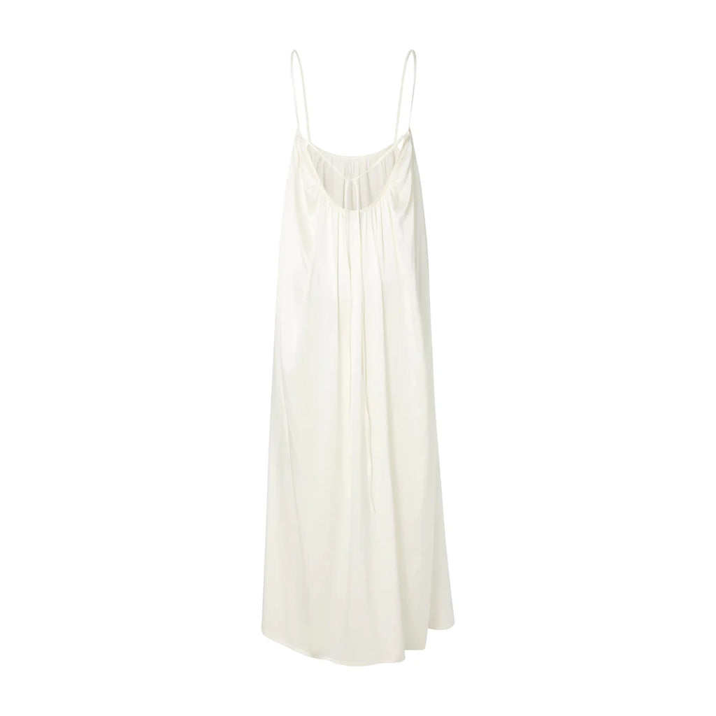 MANDIBREEZE X Lovisa Barkman White Lovisa Silk Open Back Dress UK XS