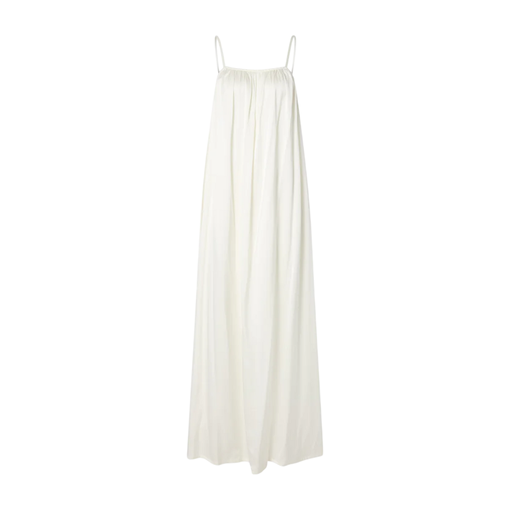 MANDIBREEZE X Lovisa Barkman White Lovisa Silk Open Back Dress UK XS