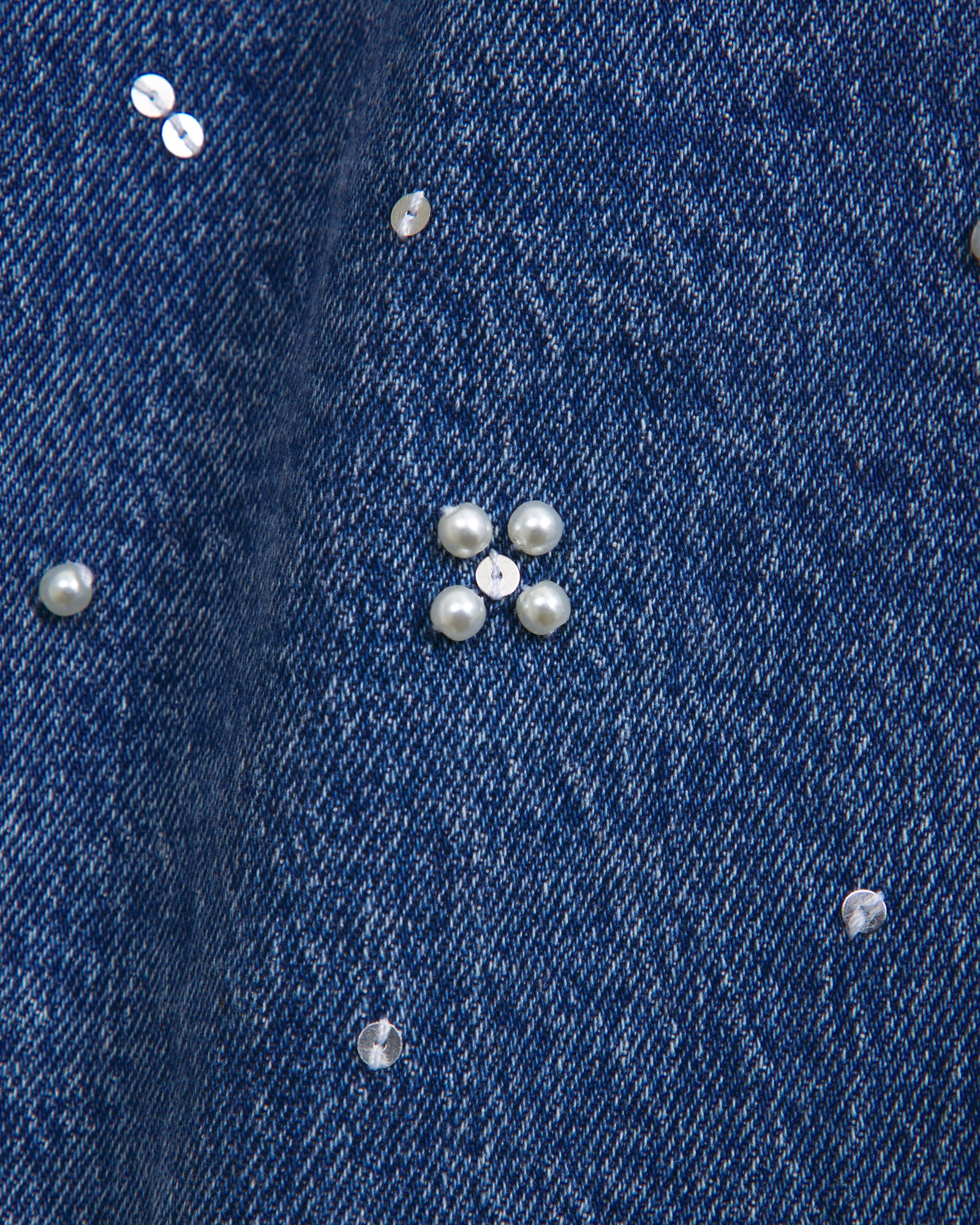 ABERCROMBIE & FITCH Blue High Rise 90s Relaxed Pearl Embellished Jeans - Long Length W25