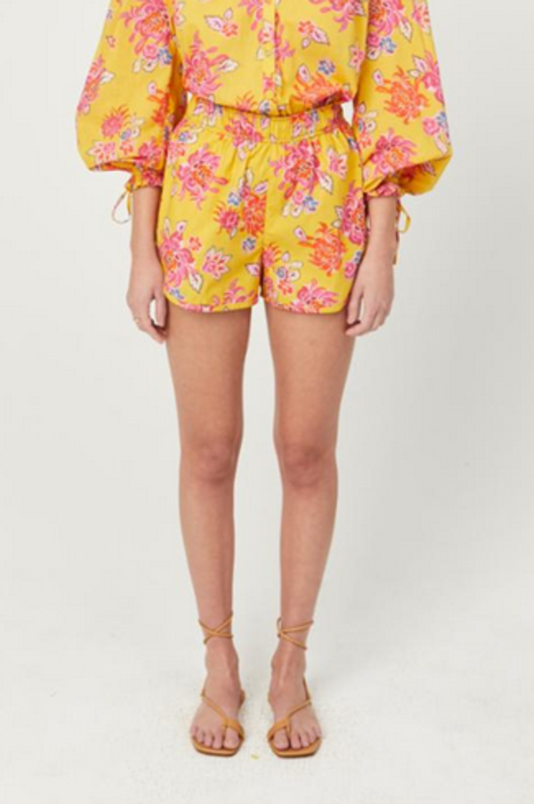 Rhode Resort Yellow floral cotton Keith Shorts UK S