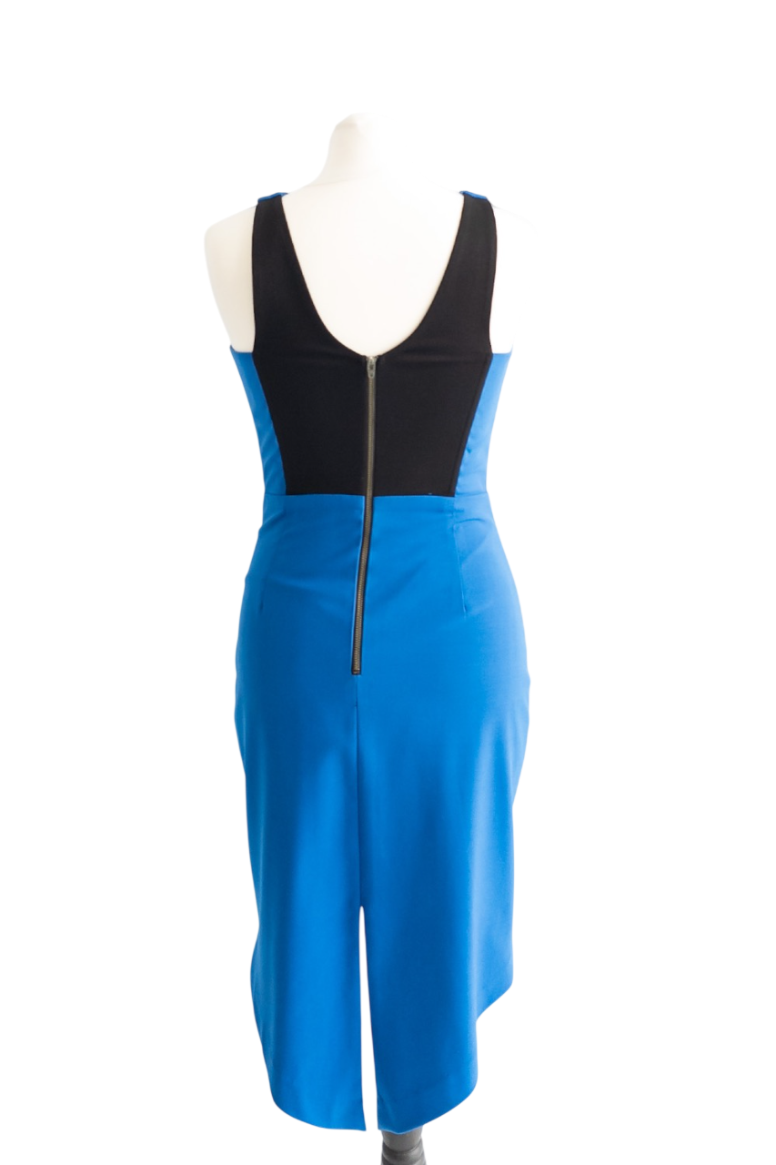 Michelle Mason Blue Bodycon colour block Dress UK 8