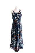 Whistles Blue Silk Maxi Floral Dress UK 10