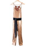 REISS Metallic Copper 1971 Sequin Jumpsuit UK 6