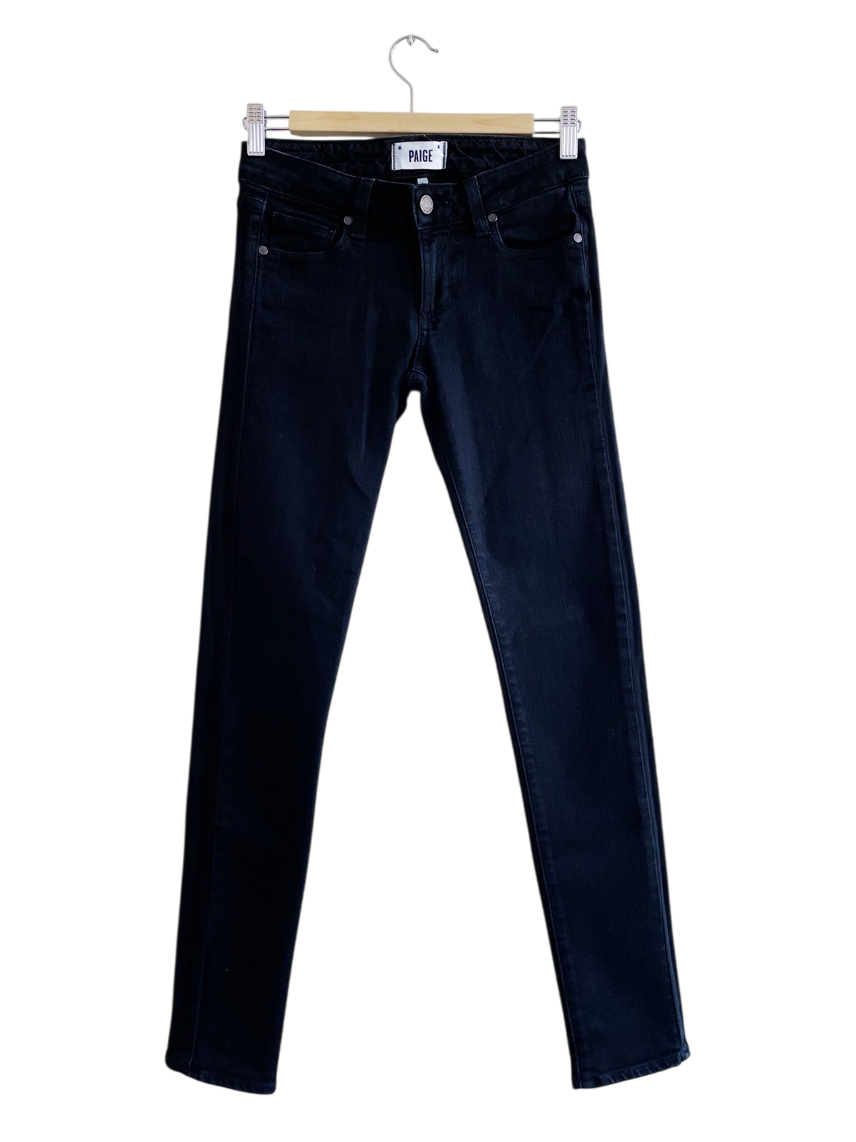 PAIGE Black Skyline Mid-rise skinny Ankle Jeans W24