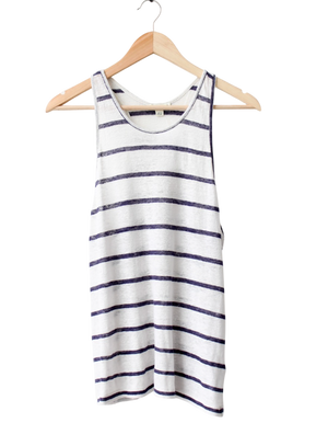 Whistles Grey 0377 - Blue Striped Tank Top UK 10