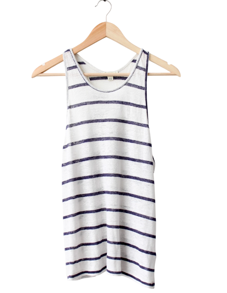 Whistles Grey 0377 - Blue Striped Tank Top UK 10