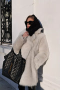 AllSaints Cream Blythe Fluffy 100% Shearling Jacket UK S