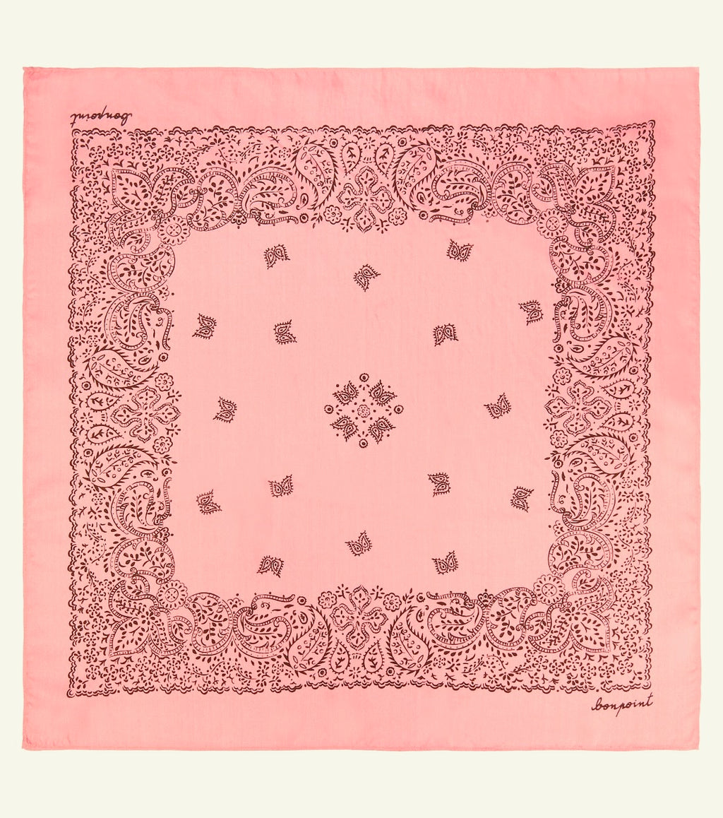 Bonpoint Pink Cotton Scarf Acte Printed