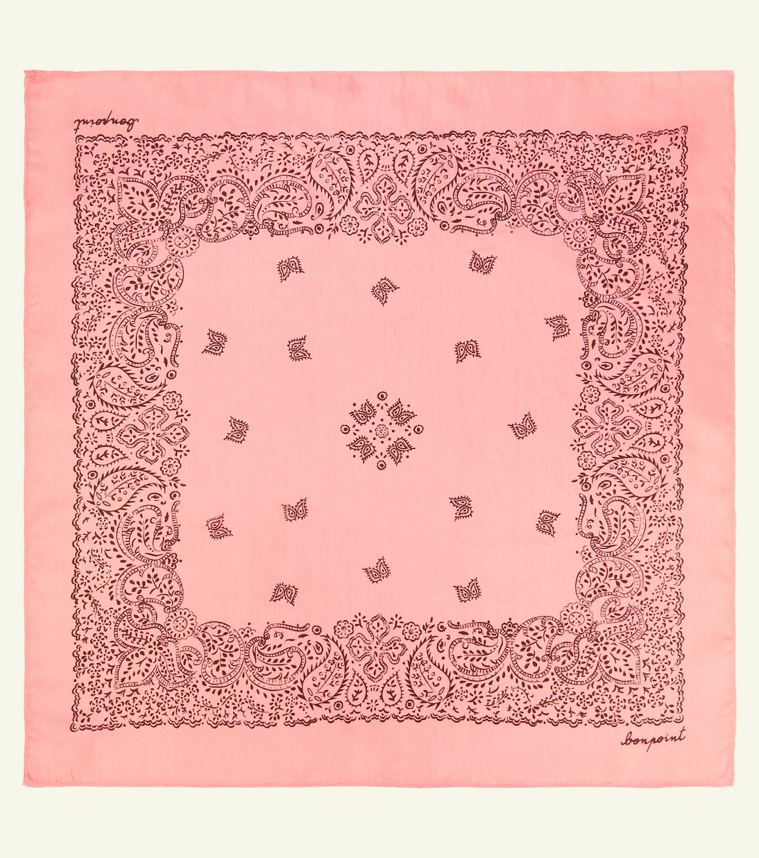 Bonpoint Pink Cotton Scarf Acte Printed