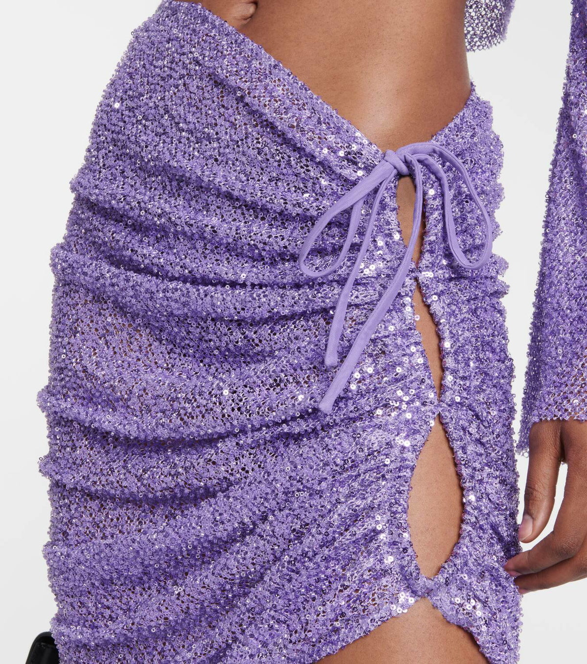 Self Portrait Purple Beaded Mini Skirt UK 6