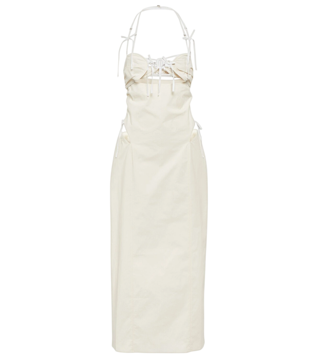 JACQUEMUS White Off-white Le Chouchou 'la Robe Ruban' Maxi Dress Fr34 UK 6