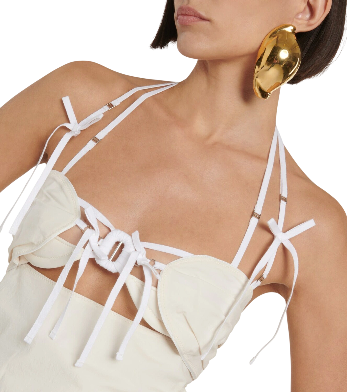 JACQUEMUS White Off-white Le Chouchou 'la Robe Ruban' Maxi Dress Fr34 UK 6