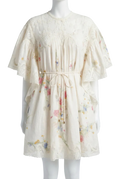Zimmermann Ivory Lucky Floral Linen & Lace Mini Dress T3 UK 12