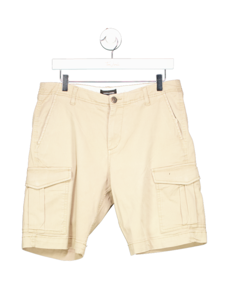 Jack & Jones Beige Cargo Shorts UK L