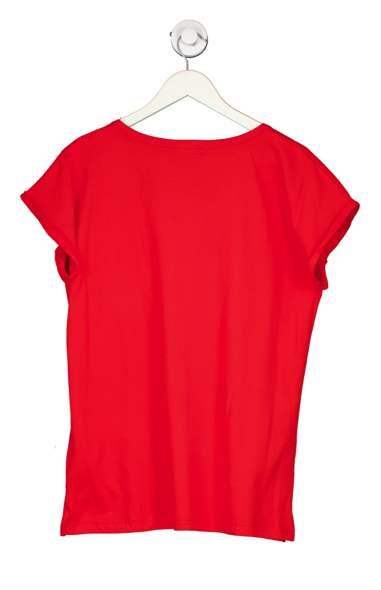 Eleven Loves Red Ciao Ciao Perfect Roll Sleeve T-shirt UK L