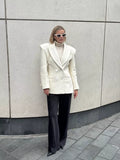 By Keara Handmade Timeless Wool Blazer - Cream UK 10
