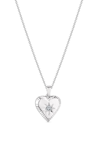 Simply Silver Sterling Metallic Sterling Silver 925 Heart Pendant Necklace One Size