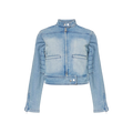 HOUSE OF SUNNY Blue Take A Trip Text-embossed Denim-blend Jacket UK 8