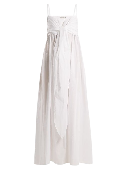 Three Graces London White 100% Fine Linen Adele Maxi Dress UK 8
