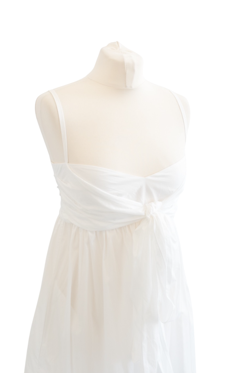 Three Graces London White 100% Fine Linen Adele Maxi Dress UK 8