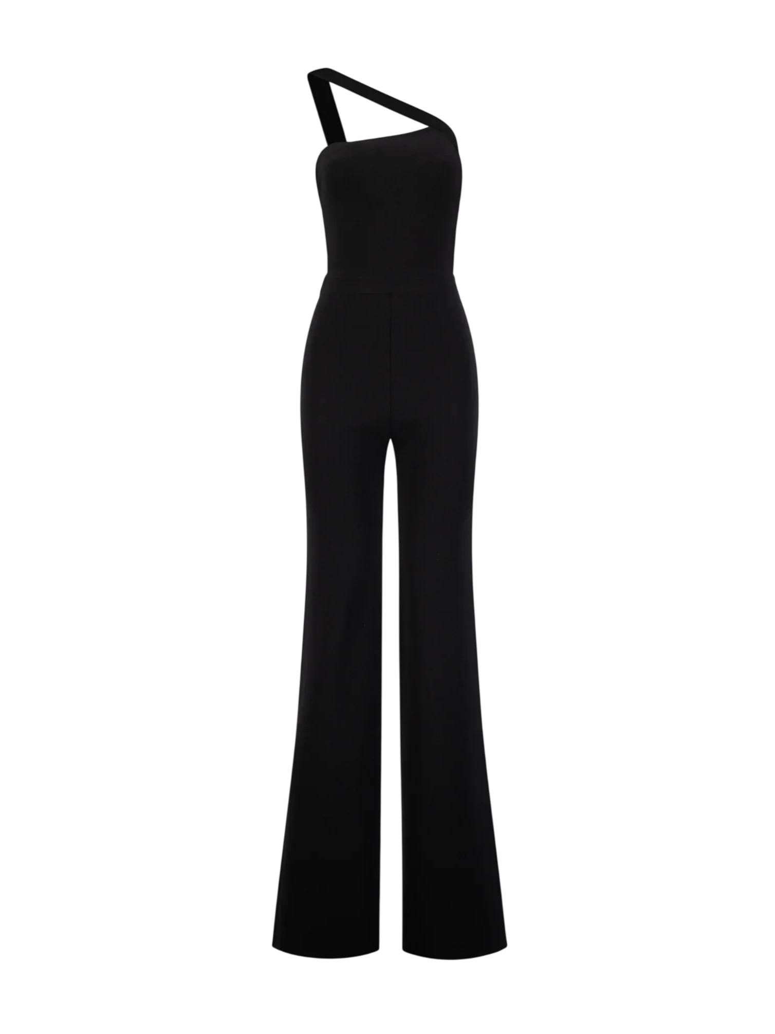 GAUGE81 Black – Asymmetric Bandage Knit Jumpsuit UK M