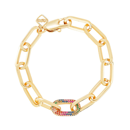 MeMe London  Rainbow Splash Bracelet - Gold