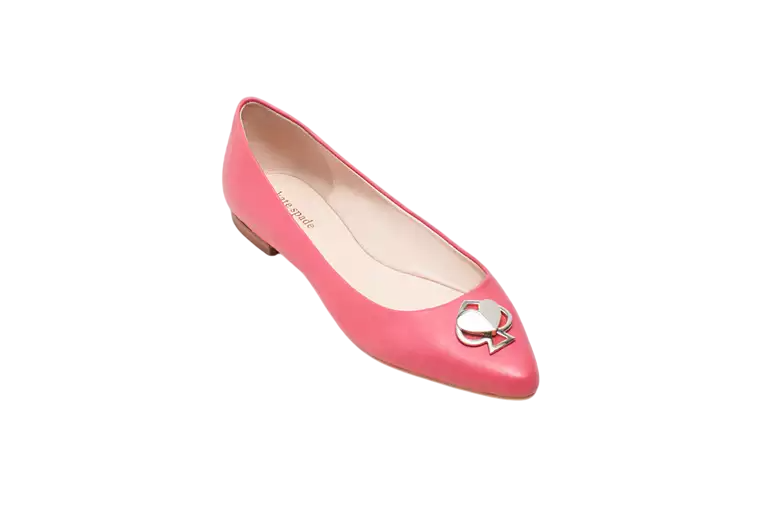 Kate Spade Pink Leather Noah Flats UK 8 EU 41 👠