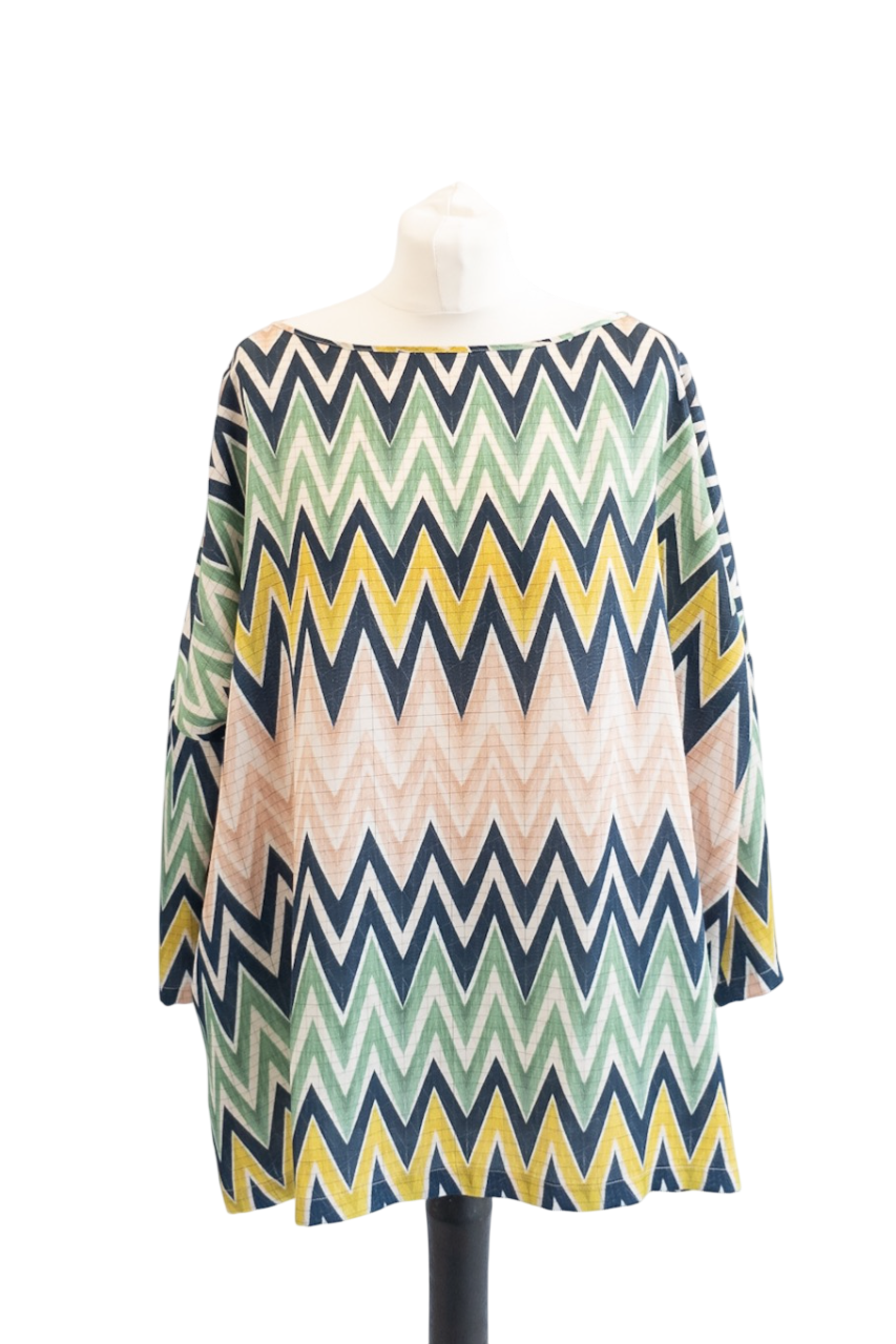 Missoni Multicolour Zigzag Silk Blouse UK L