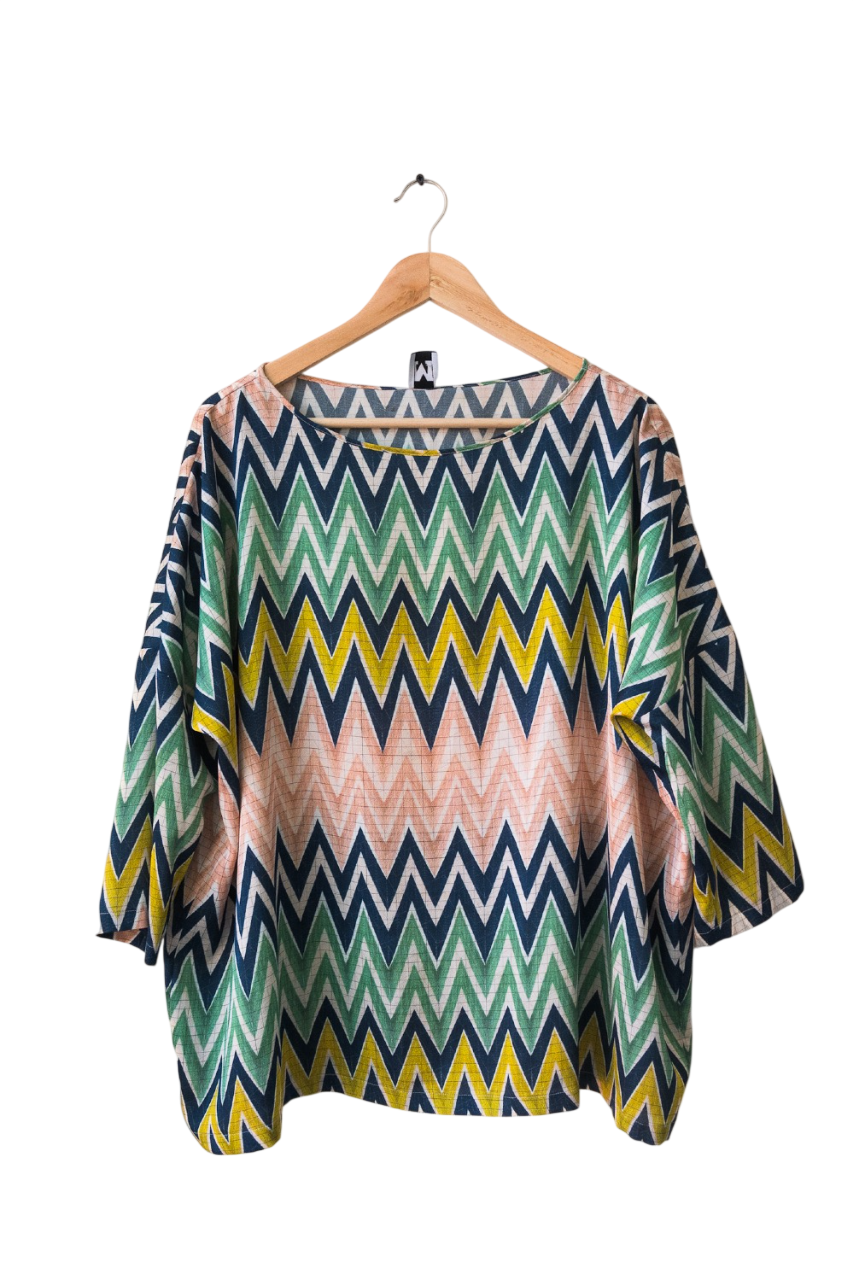 Missoni Multicolour Zigzag Silk Blouse UK L