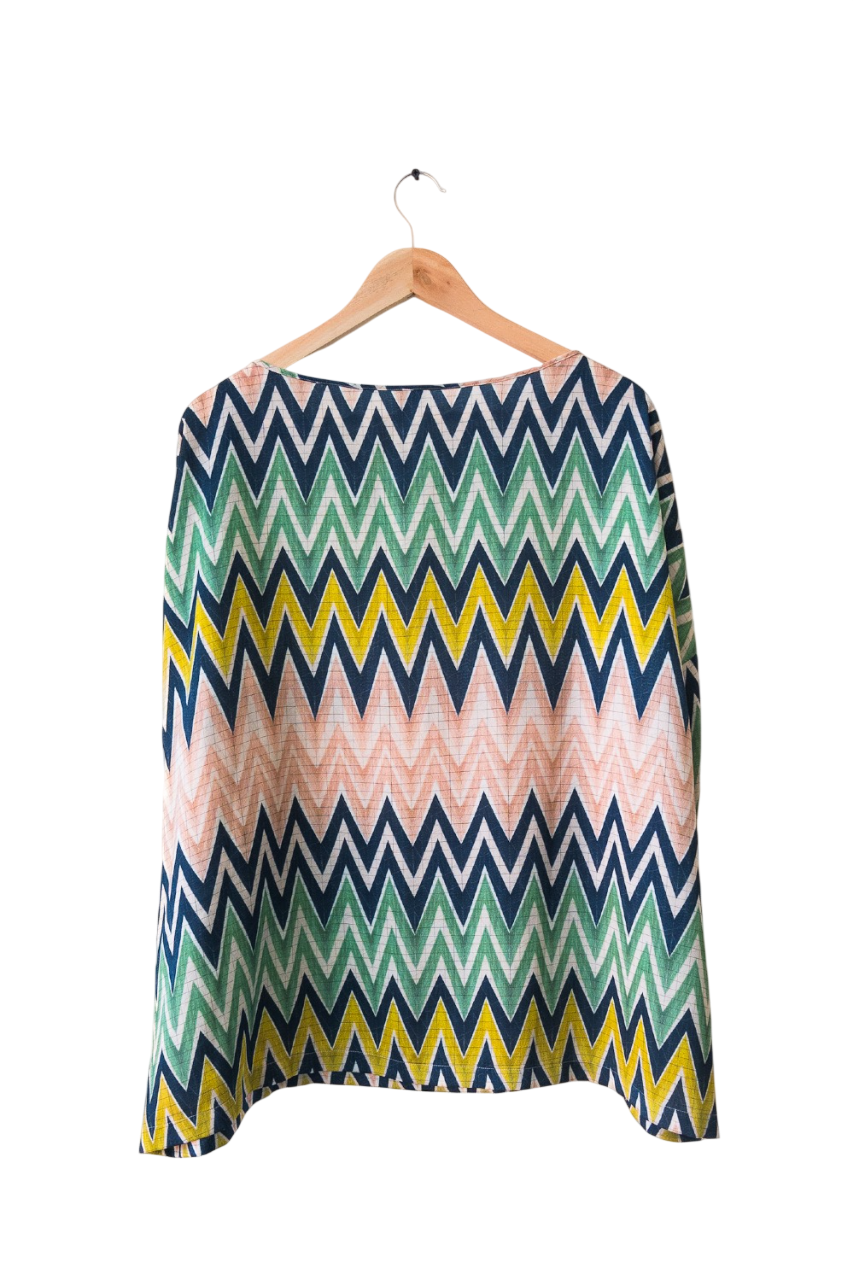 Missoni Multicolour Zigzag Silk Blouse UK L