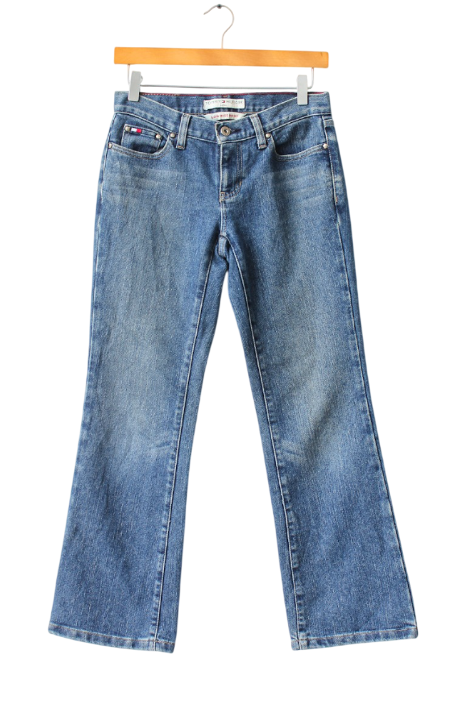 Tommy Hilfiger Mid Blue Low Rise Boot Jeans - Petite Fit US2 UK 6