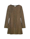 M&S Metallic Gold Mini Shift Dress UK 14