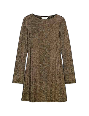 M&S Metallic Gold Mini Shift Dress UK 14