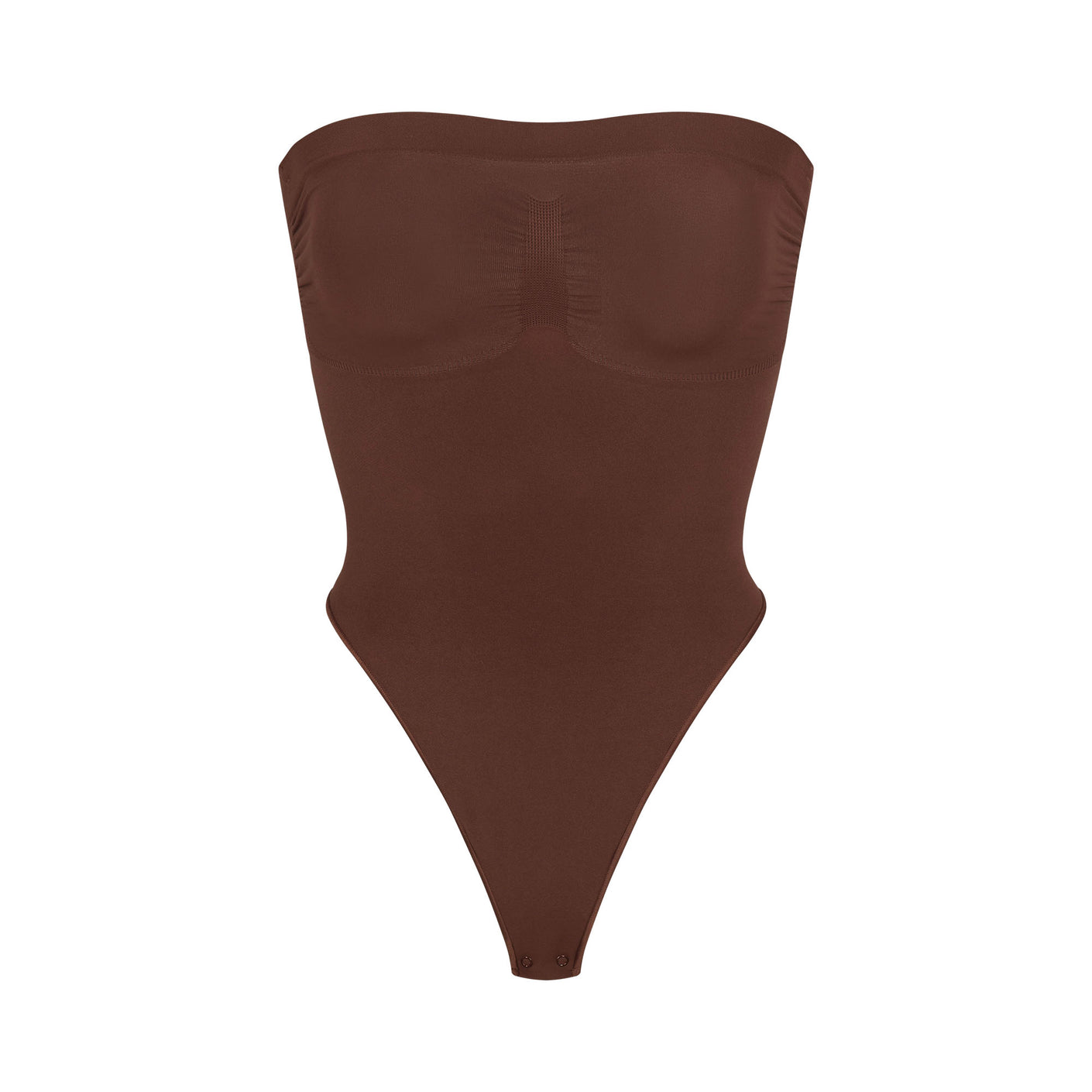 SKIMS Cocoa Seamless Sculpt Strapless Thong Bodysuit UK M