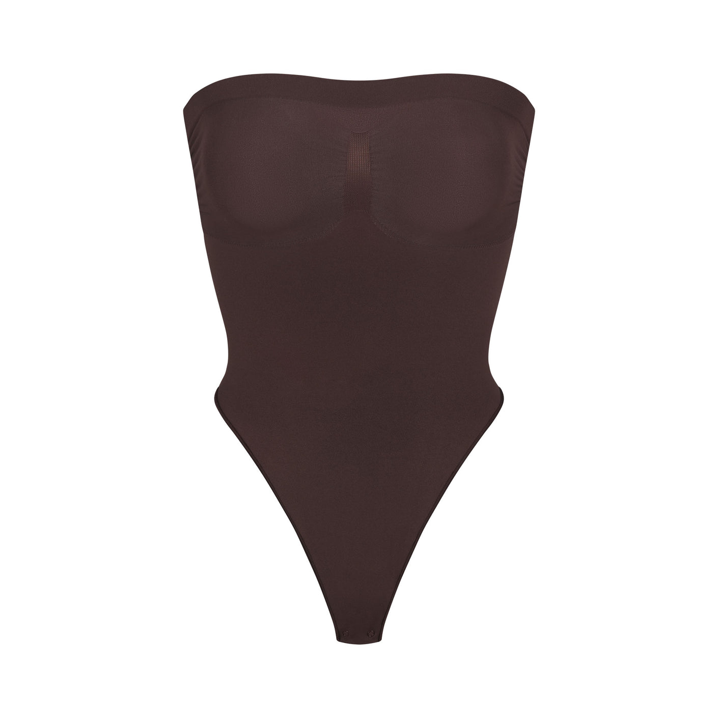 SKIMS Espresso Seamless Sculpt Strapless Thong Bodysuit UK S