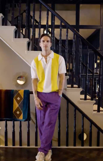 Alpha Tauri Purple Straight Leg Trousers UK S