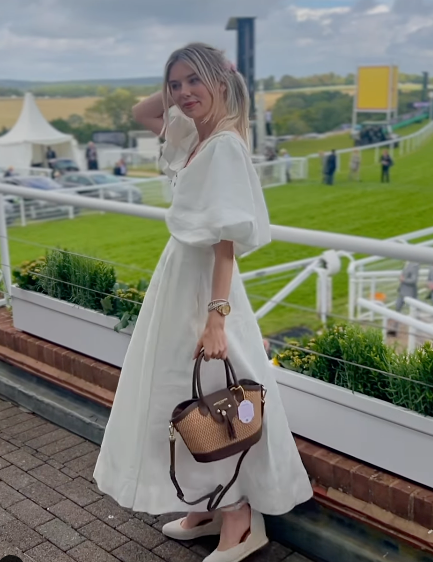 Aje White Jessica Puff-sleeve Midi Dress UK 4