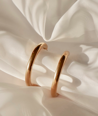 Katri's Jewellery 14kt Yellow Gold Plated Large Hoop Earrings