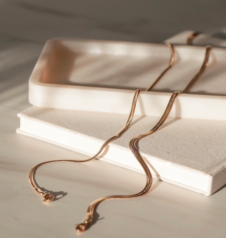 Katri's Jewellery 14kt Yellow Gold Fine Herringbone Necklace