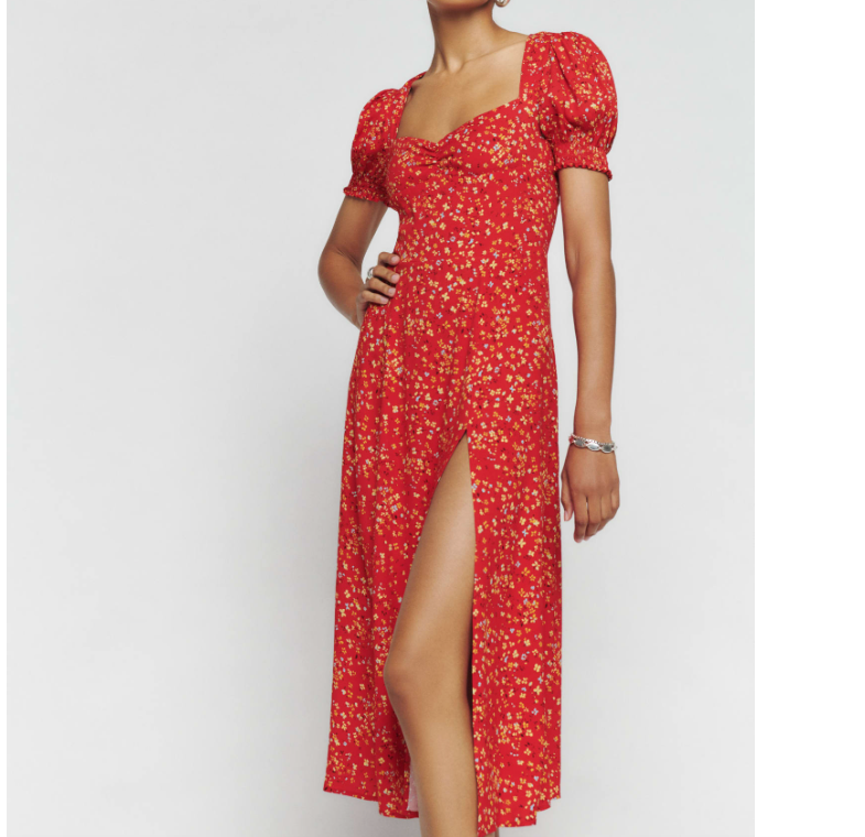 Reformation Red Lacey Dress UK 10