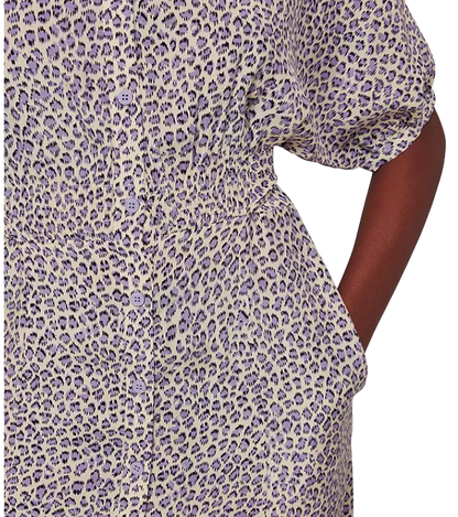 Whistles Cream / Lilac Leopard Print Midi Dress BNWT UK 12