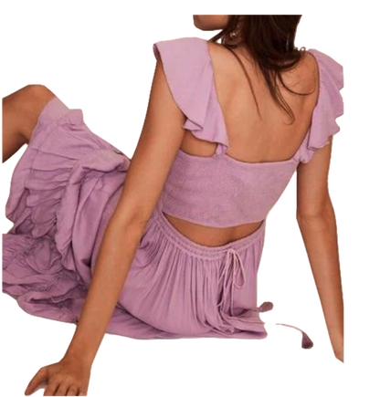 Mint Velvet Purple Lilac Ruffled Tier Midi Dress BNWT UK M