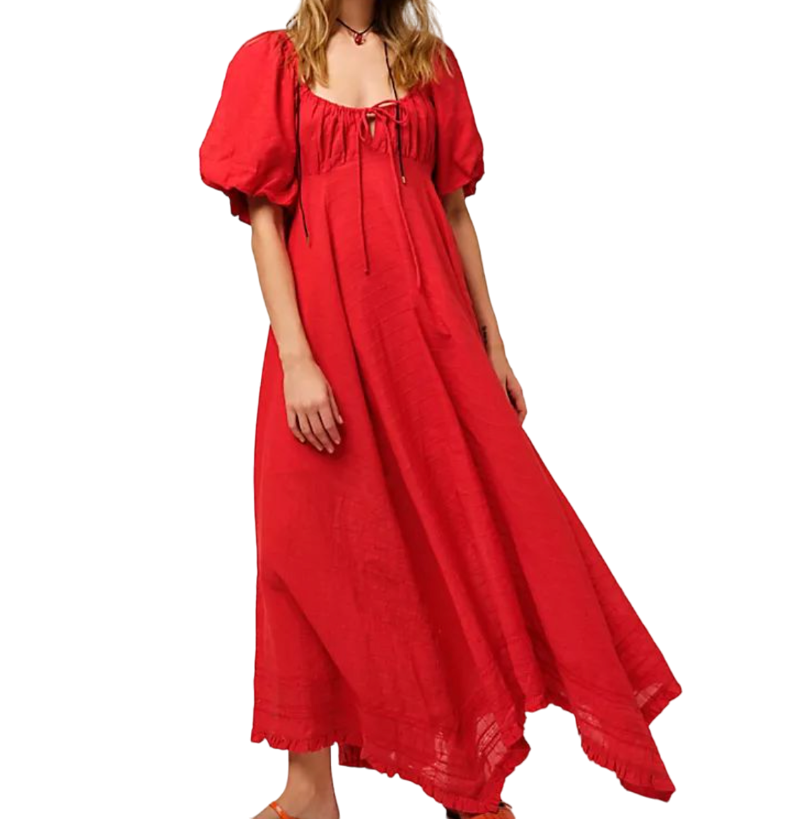 Free People Red On My Level Maxi Dress UK M